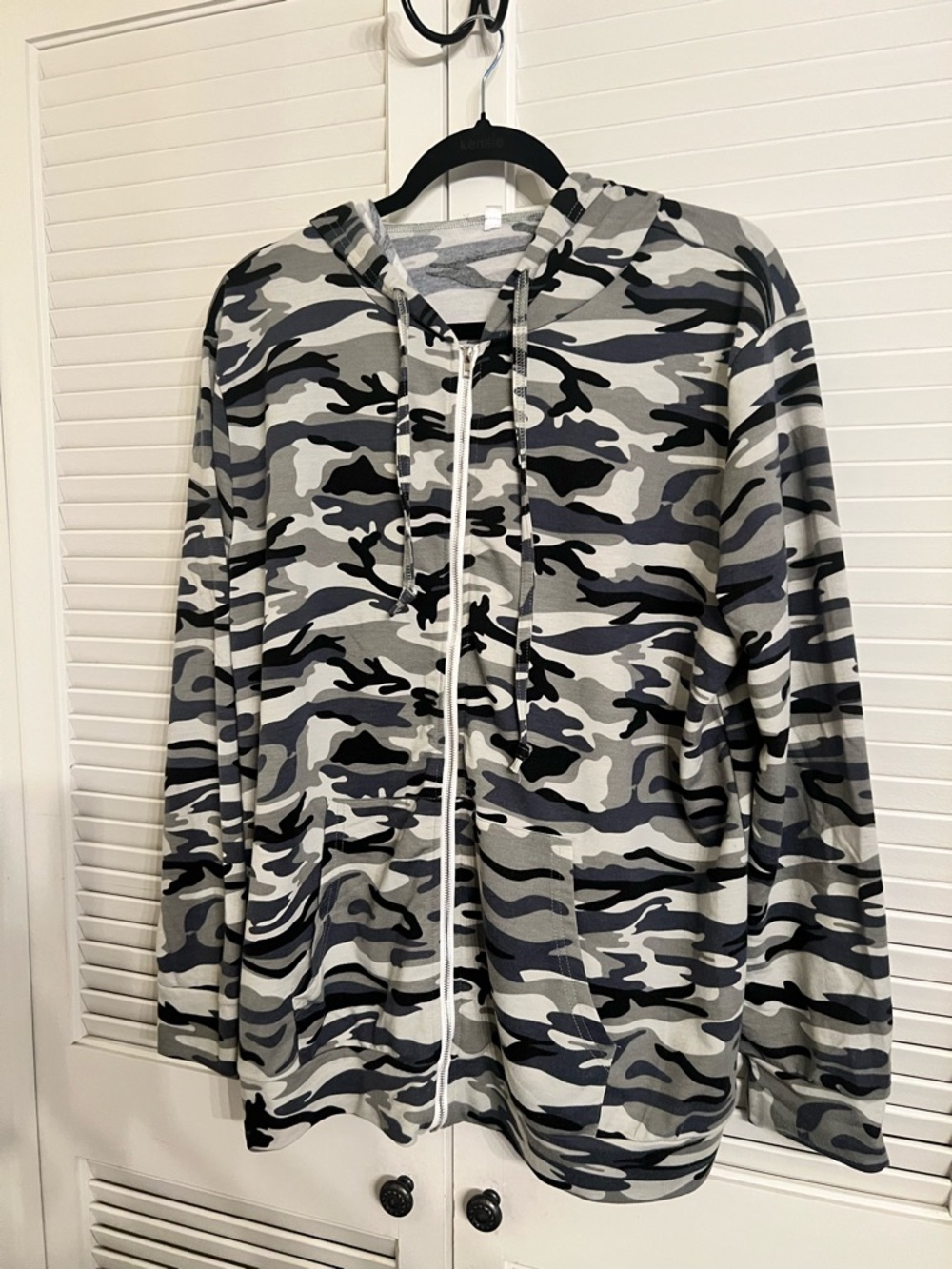 Gray Camo Zip-Up Hoodie